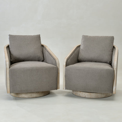 Barnett Swivel Barrel Chair - Slate Gray Modern Swivel Chair | Swivel Accent Chairs | Kinwell Furniture | Swivel Armchairs